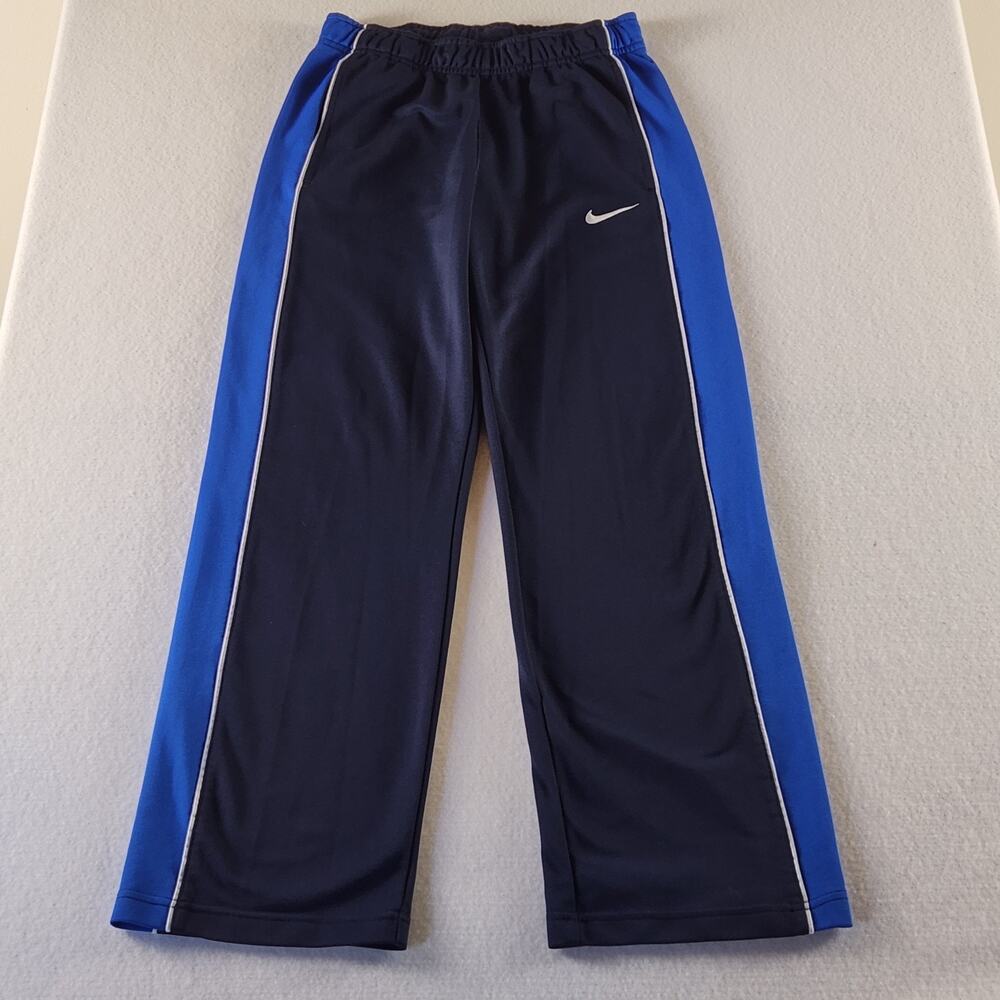 Nike Dri-FIT Pants Youth Large Navy Athletic Side Stripe Royal Blue